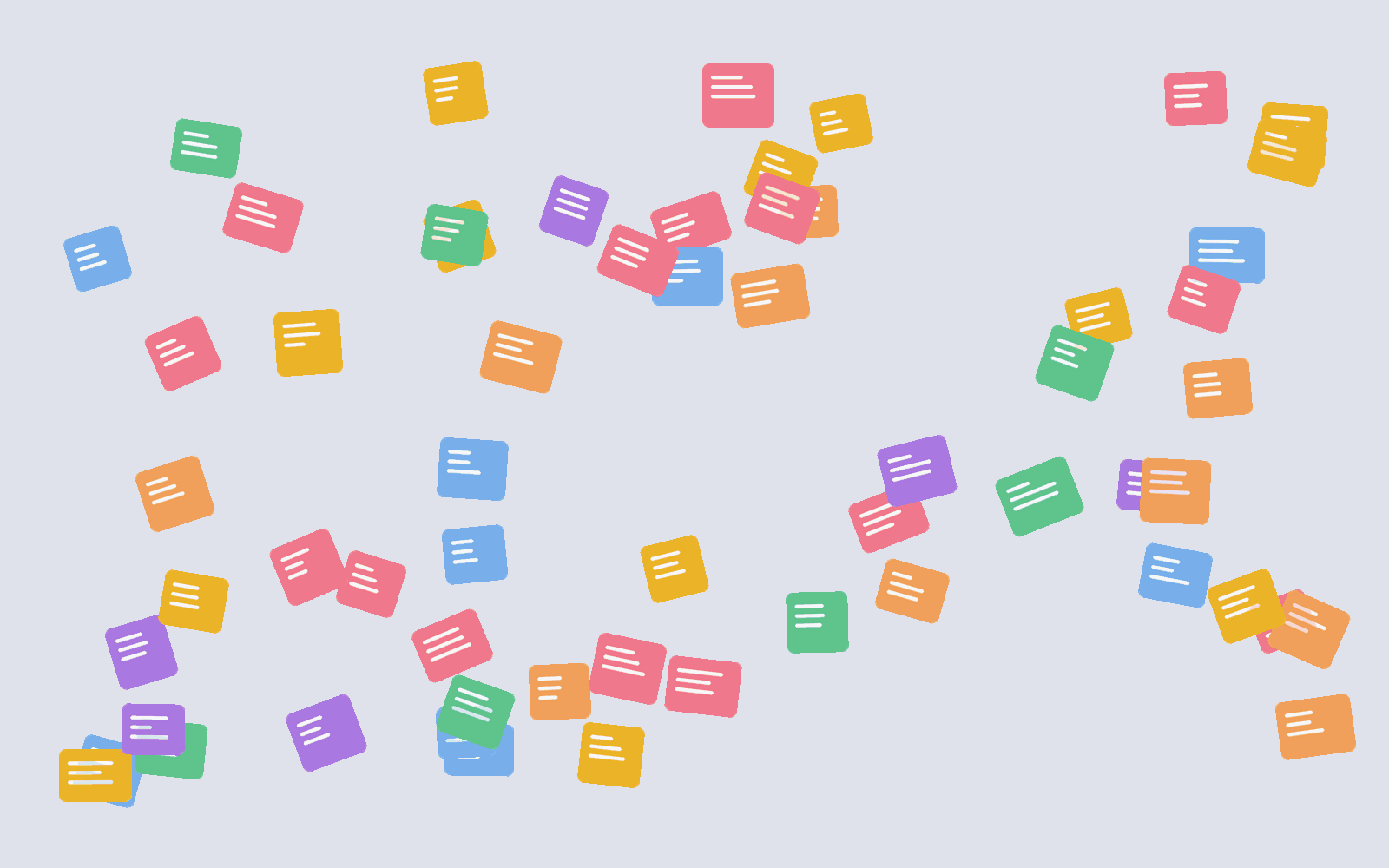 An illustration of the synthesis process: dozens of workshop notes narrowing down, in stages, to a small set of principles.
